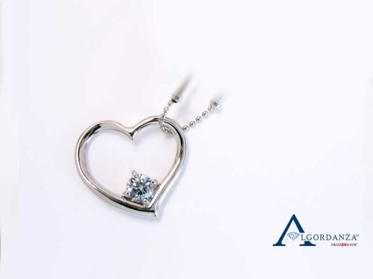 Brilliant Ash Diamond White Gold Heart Pendant